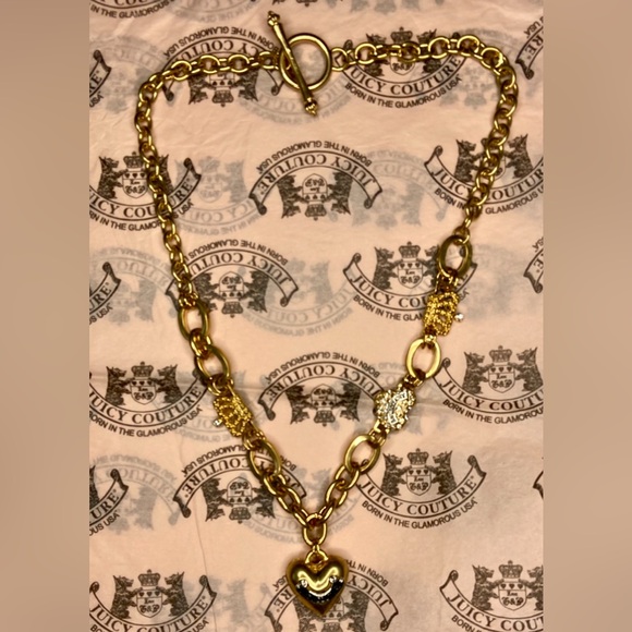 Juicy Couture Y2K vintage Gold Heart Charm Necklace - Picture 10 of 11